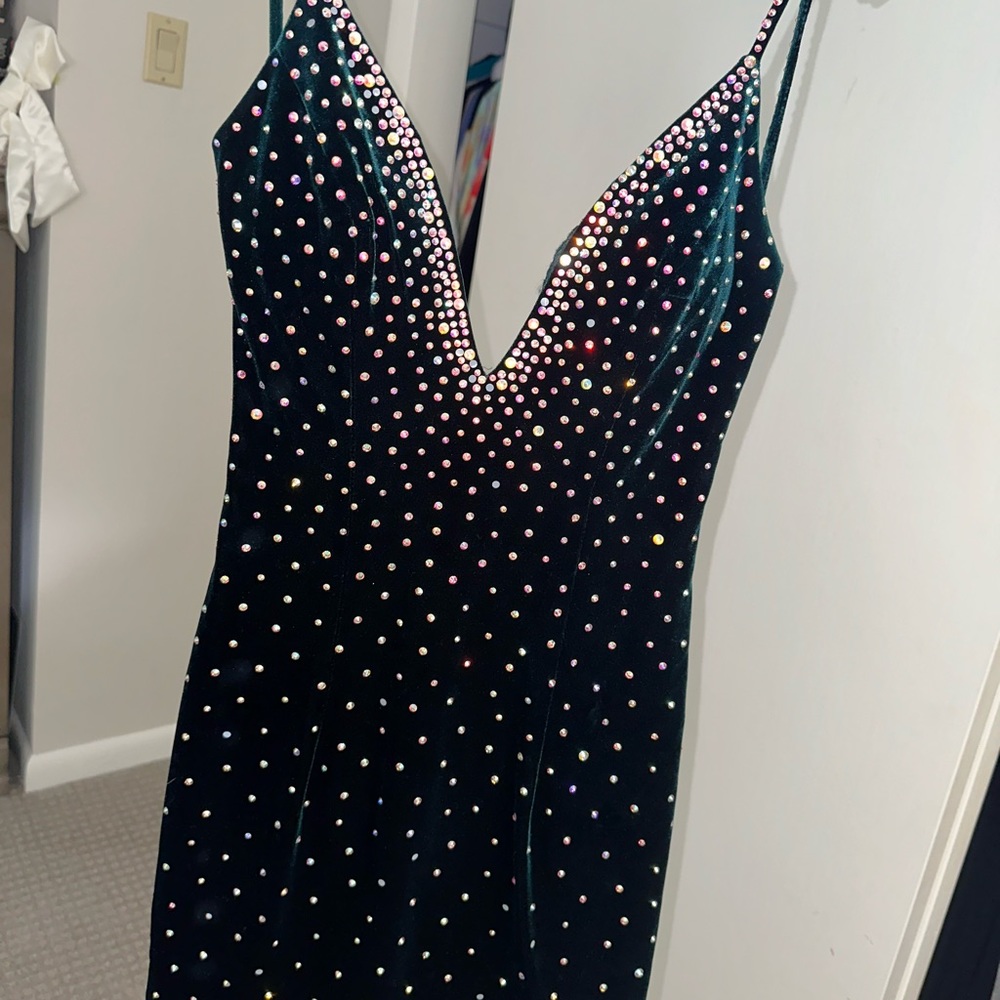 Jovani Green Diamond Dress
